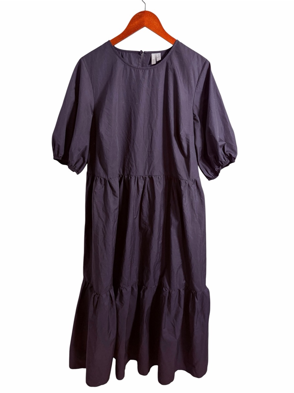 ASOS Tiered Puff-Sleeve Maxi Dress in Black - Picture 2 of 9